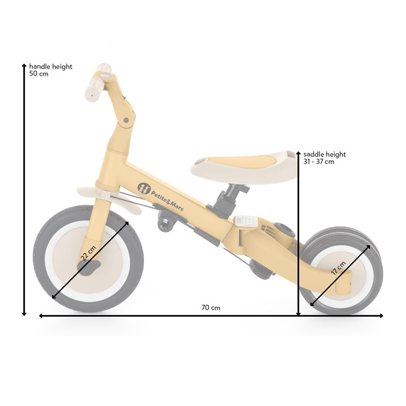 petite&mars turbo rowerek trójkołowy 5w1