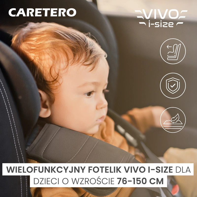 Caretero Vivo i-Size - fotelik samochodowy w widoku z przodu