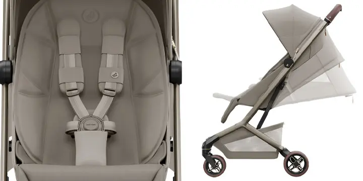 Siedzisko wózka Maxi Cosi Fame Cabin rozłożone do pozycji leżącej