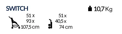 Kompaktowe wymiary i niska waga wózka Peg Perego SWITCH