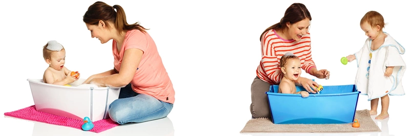 Stokke Flexi Bath w wersji złożonej i rozłożonej