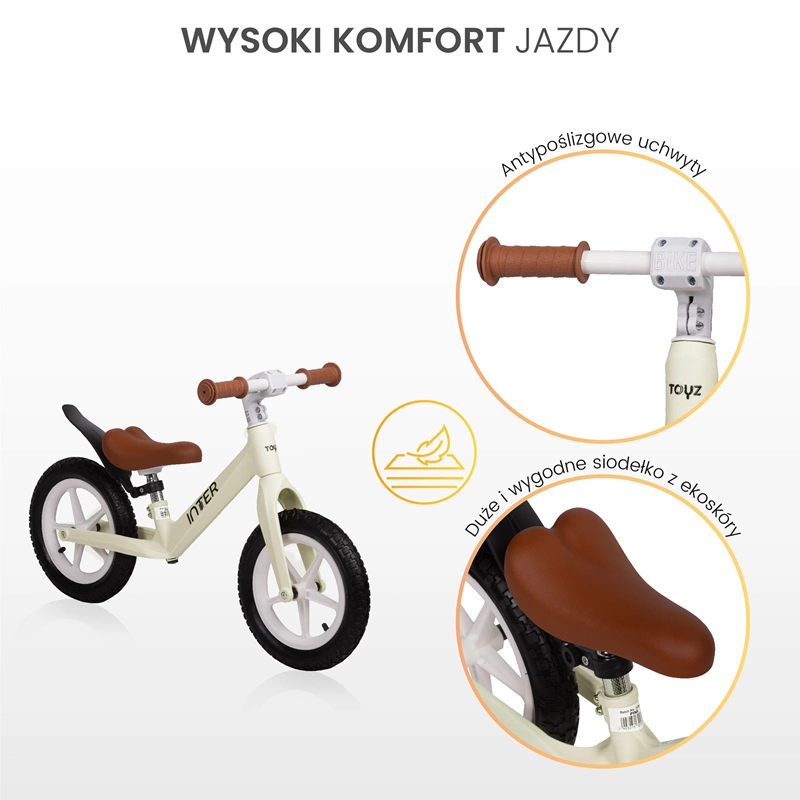 Miękkie koła rowerka TOYZ INTER i wygodne siodełko