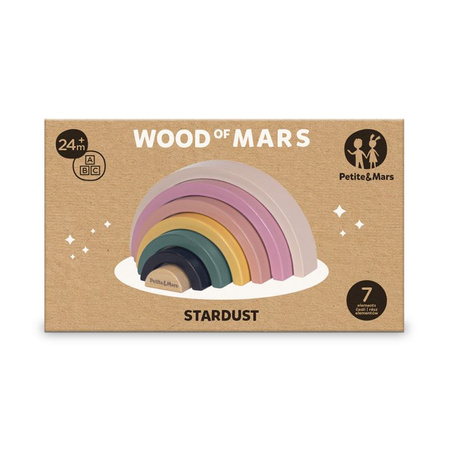 petite&mars drewniana zabawka tęcza - układanka stardust wood of mars