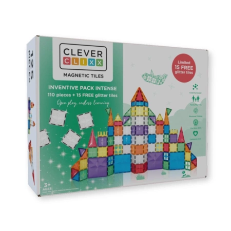 cleverclixx klocki magnetyczne inventive pack intense 110 el. + 15 el. gratis