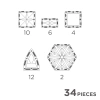 cleverclixx klocki magnetyczne small curved pack pastel 34 el.