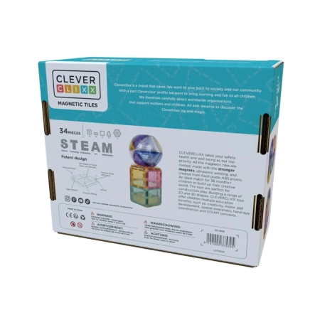 cleverclixx klocki magnetyczne small curved pack pastel 34 el.