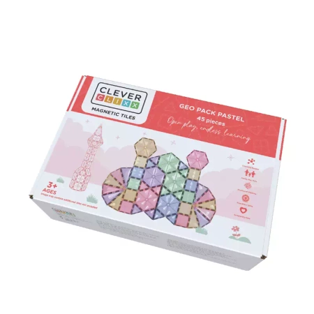 cleverclixx klocki magnetyczne geo pack pastel 45 el.
