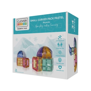 cleverclixx klocki magnetyczne small curved pack pastel 34 el.