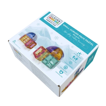 cleverclixx klocki magnetyczne small curved pack pastel 34 el.