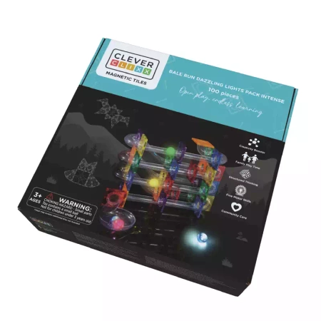 cleverclixx klocki magnetyczne ball run dazzling lights pack intense 100 el.