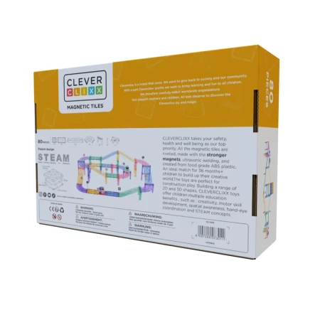 cleverclixx klocki magnetyczne large race track pastel 80 el.