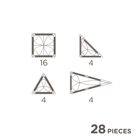 cleverclixx klocki magnetyczne mini tiles pack intense 28 el.