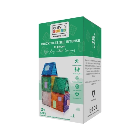cleverclixx klocki magnetyczne brick tiles pack intense 16 el.