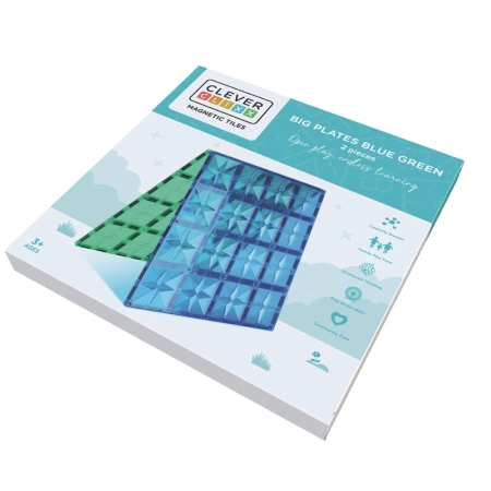 cleverclixx klocki magnetyczne big plates blue green 2 el.