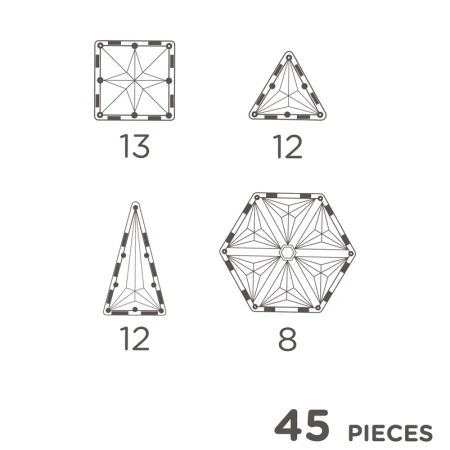 cleverclixx klocki magnetyczne geo pack pastel 45 el.