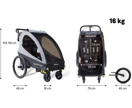 x-lander booster 2 podwójna przyczepka rowerowa 3w1
