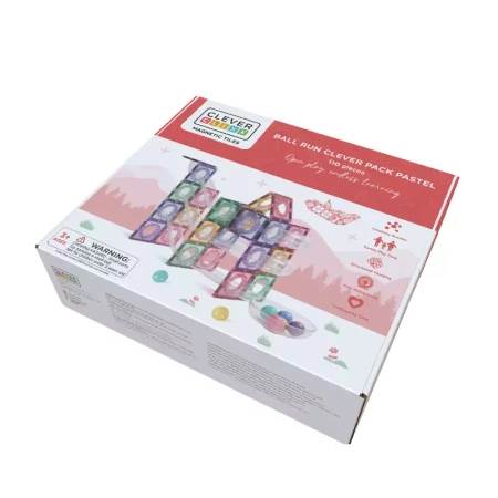cleverclixx klocki magnetyczne ball run clever pack pastel 110 el.