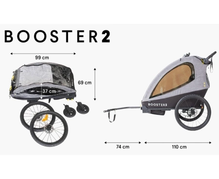 x-lander booster 2 podwójna przyczepka rowerowa 3w1