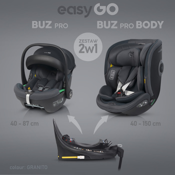 easy go buz pro / buz pro body  zestaw fotelików samochodowych 2w1