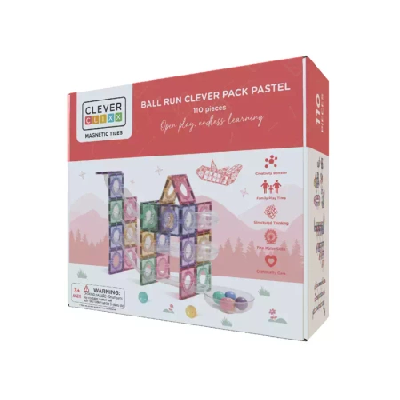 cleverclixx klocki magnetyczne ball run clever pack pastel 110 el.