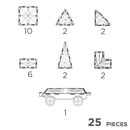 cleverclixx klocki magnetyczne wheels pack intense 25 el.