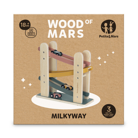 petite&mars drewniana zabawka zjeżdżalnia – tor milky way wood of mars