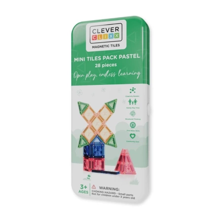 cleverclixx klocki magnetyczne mini tiles pack pastel 28 el.