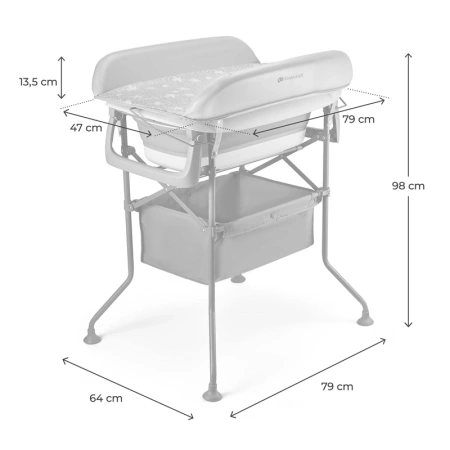 kinderkraft bubbly wanienka z przewijakiem na stelażu